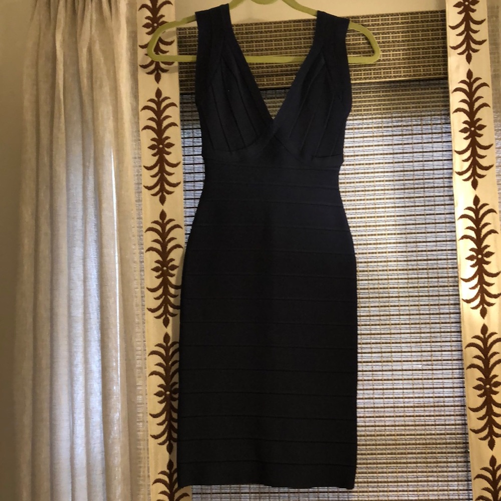 Herve Leger Blue Mini Dress